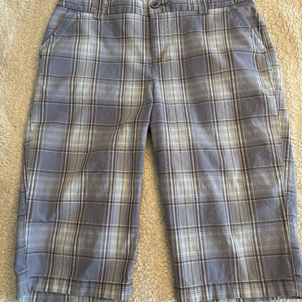 Sonoma Life & Style, Size 12, Blue, White, Gray Plaid, Women Bermuda Shorts